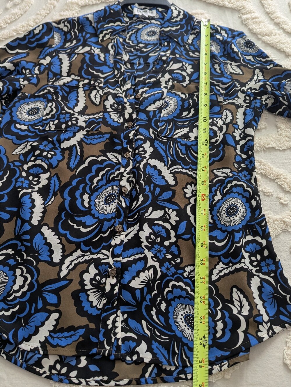 Express Portofino Floral Print Blouse Office Siren Corporate Chic Size Small - Picture 6 of 8